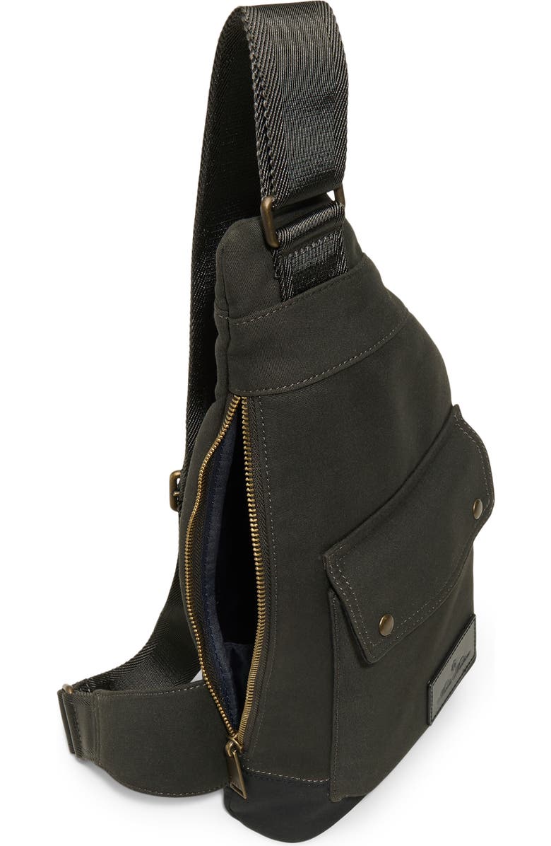 Brooks Brothers Baywood Nylon Sling Bag, Alternate, color, Black Forest