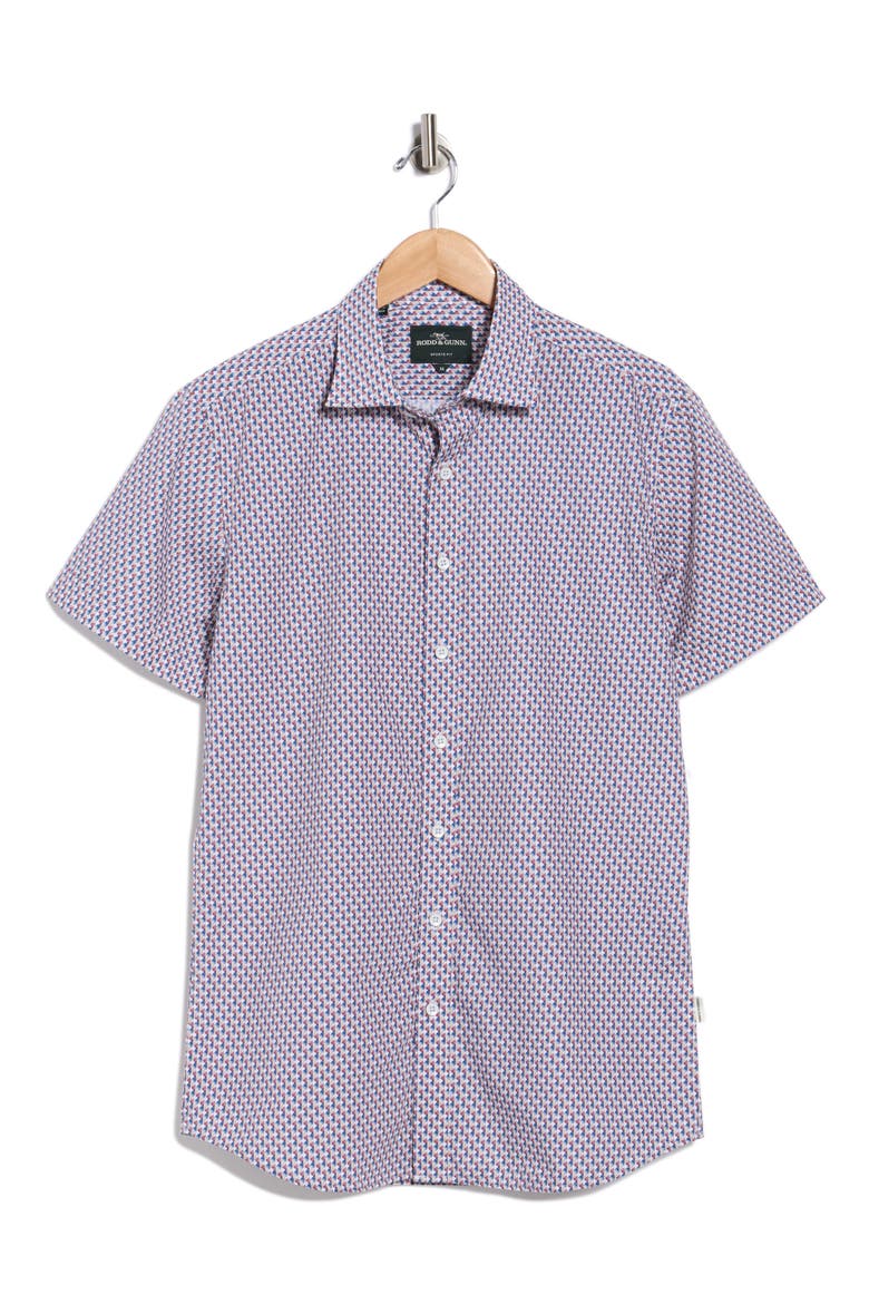 Drews Avenue Sports Fit Short Sleeve Button-Up Shirt, Alternate, color, TWILIGHT