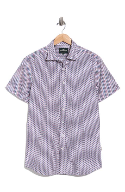 Drews Avenue Sports Fit Short Sleeve Button-Up Shirt
