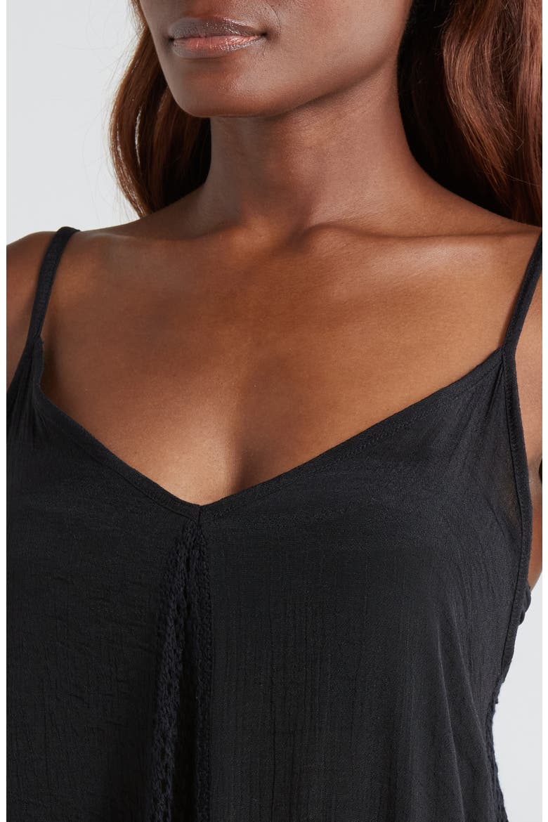 Open Stitch Sleeveless Cover-Up Dress, Alternate, color, BLACK