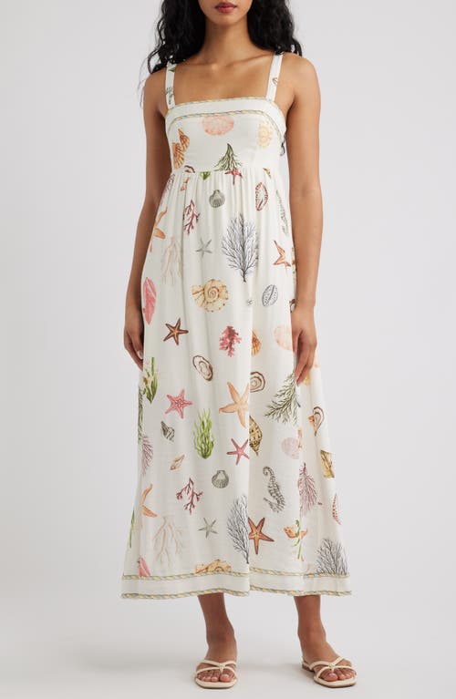 Blu Pepper Printed Midi Sundress In Multi