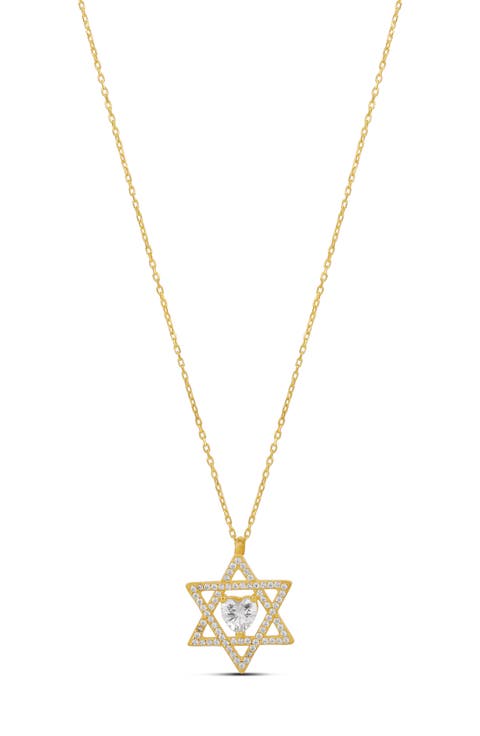 Star of David Heart Pendant Necklace