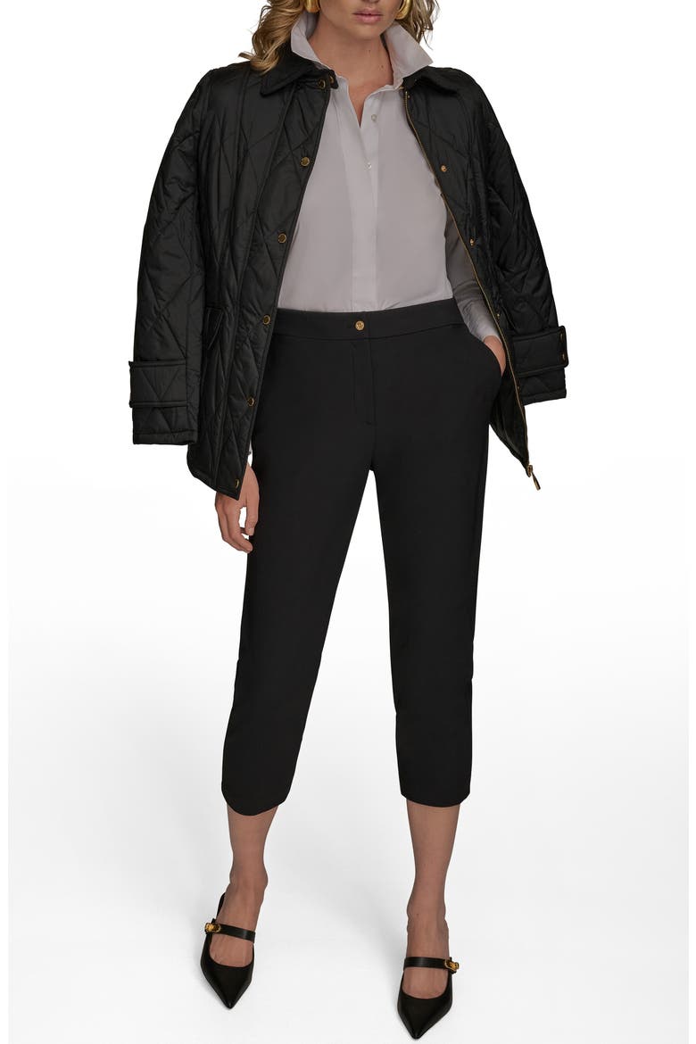 Water Resistant Quilted Barn Jacket, Alternate, color, BLACK