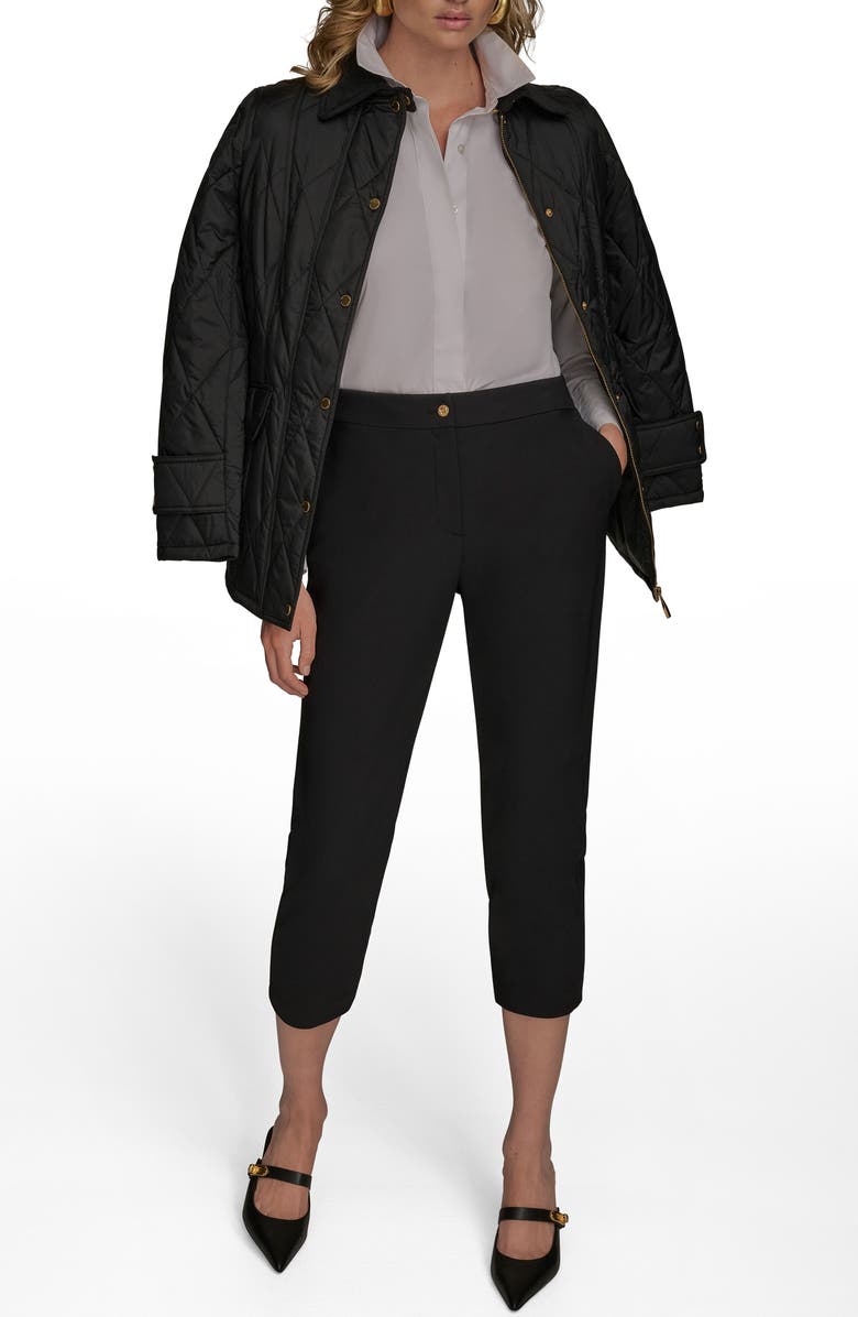 Donna Karan New York Water Resistant Quilted Barn Jacket, Alternate, color, Black