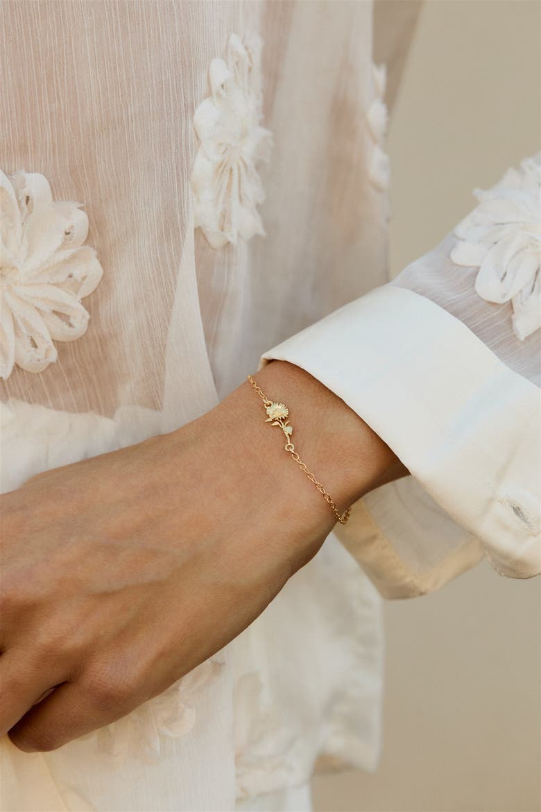 Elsie Birth Flower Bracelet, Alternate, color, Gold / November