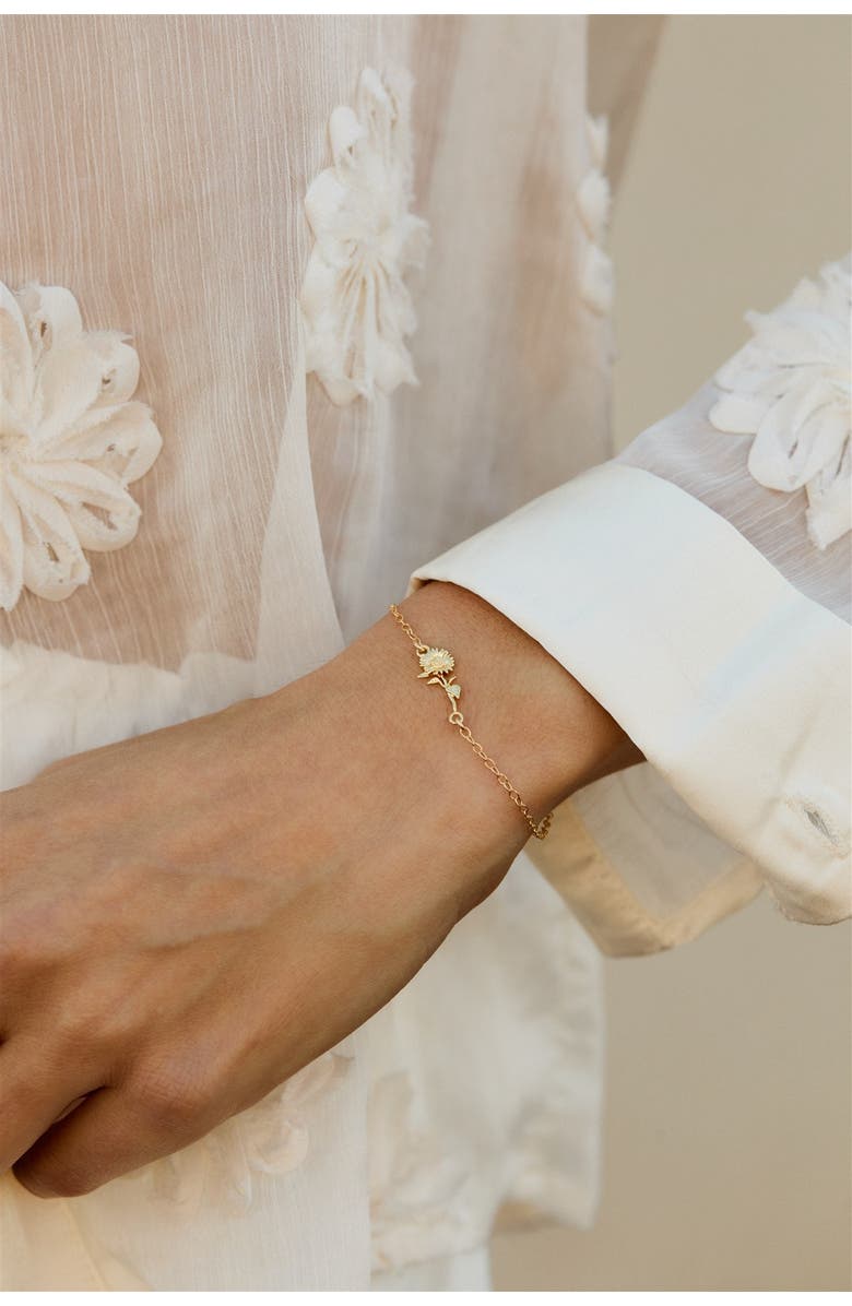 Set & Stones Elsie Birth Flower Bracelet, Alternate, color, Gold / July