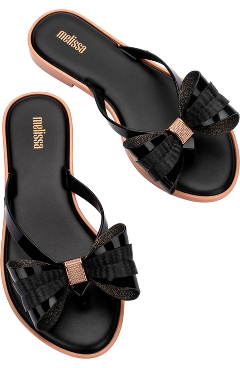 Melissa Slim V Ad Water Resistant Flip Flop, Alternate, color, Black/Beige