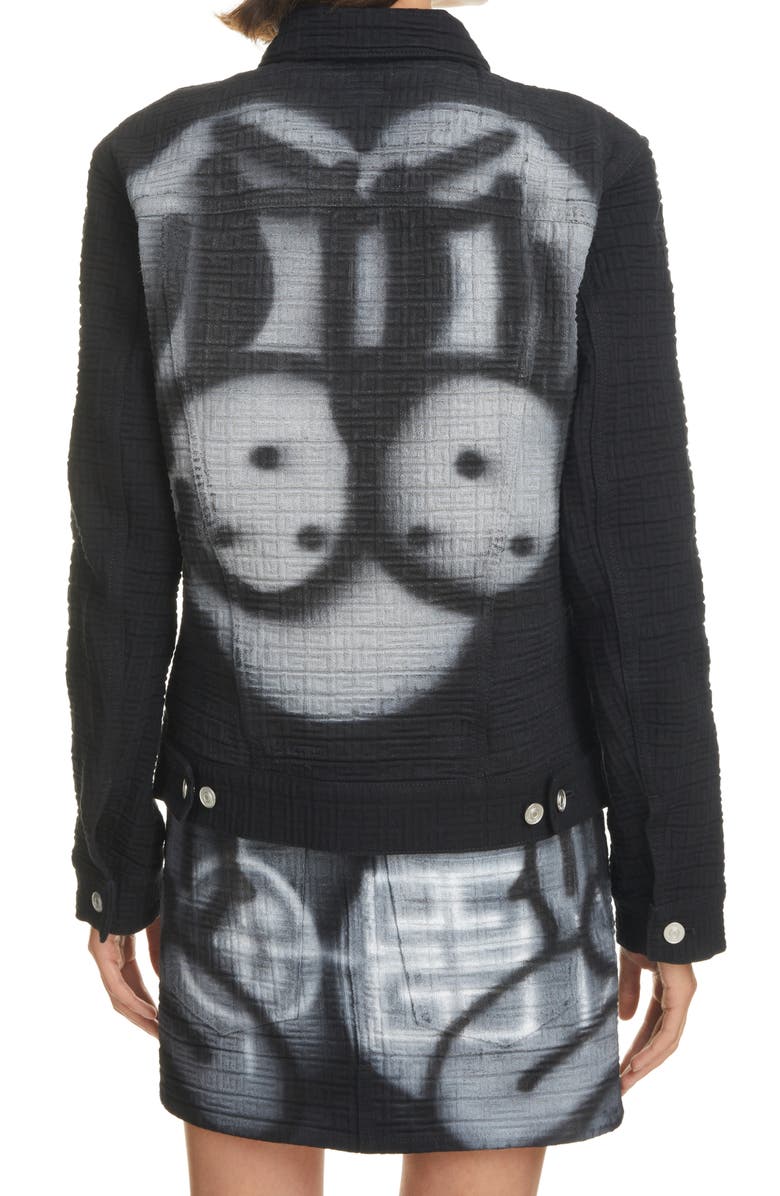 Givenchy x Chito Finesse Dog Print 4G Logo Jacquard Denim Jacket, Alternate, color,