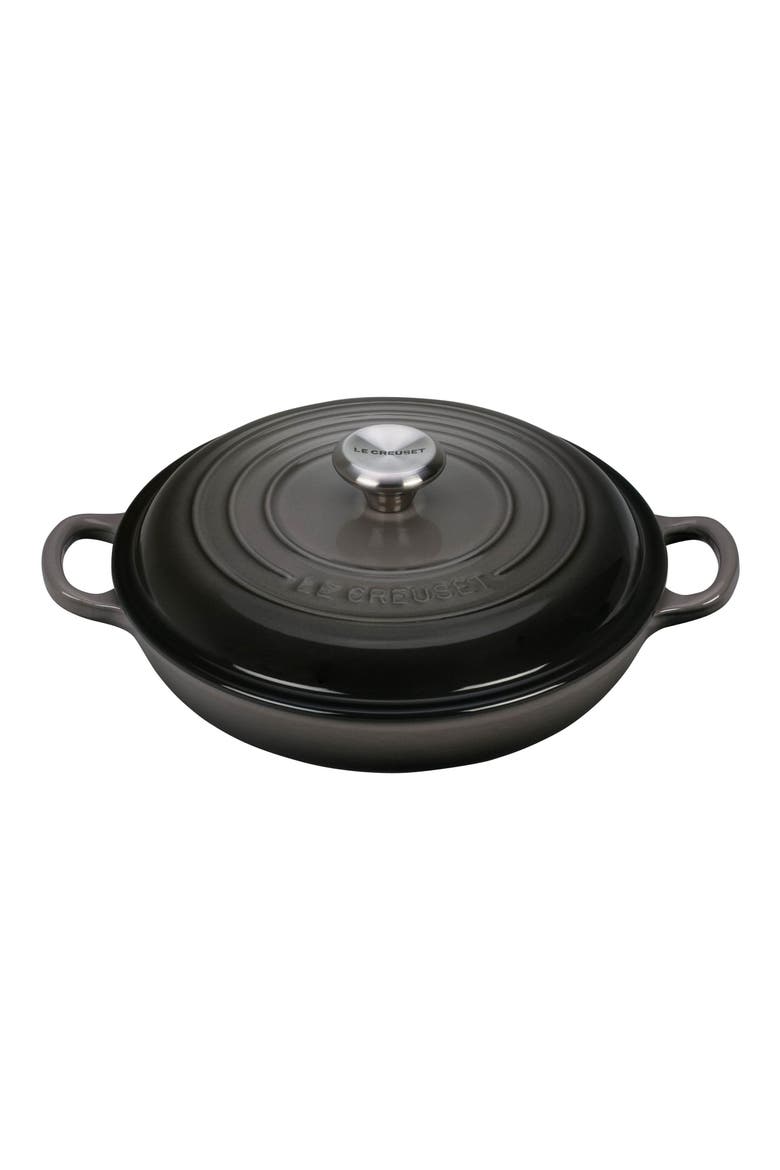 Signature 1 1/2-Quart Enameled Cast Iron Braiser, Main, color, OYSTER