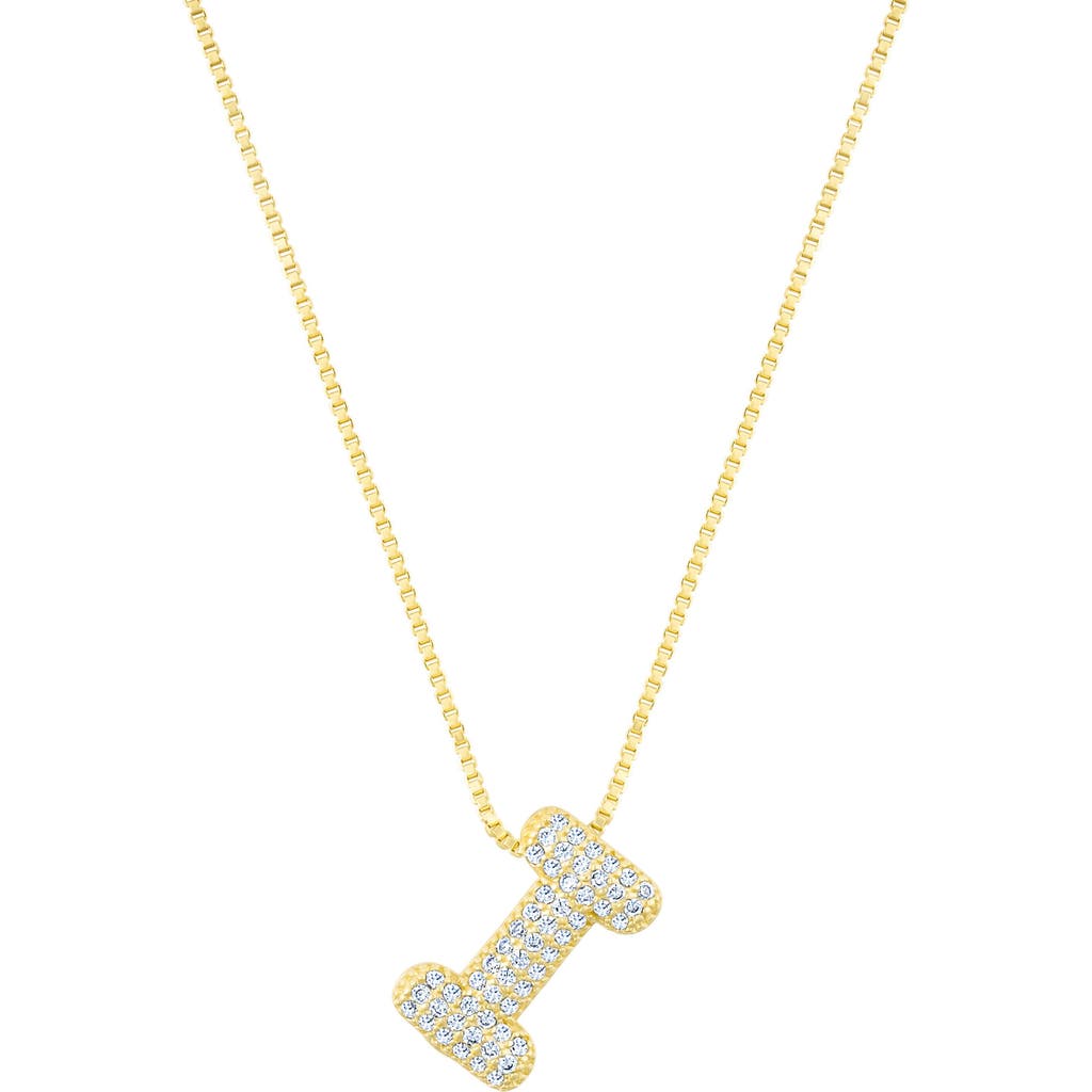 Adornia Pavé Bubble Initial Pendant Necklace In Gold-i