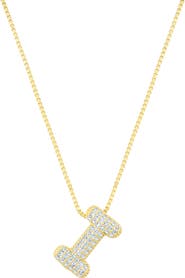 Adornia Pavé Bubble Initial Pendant Necklace
