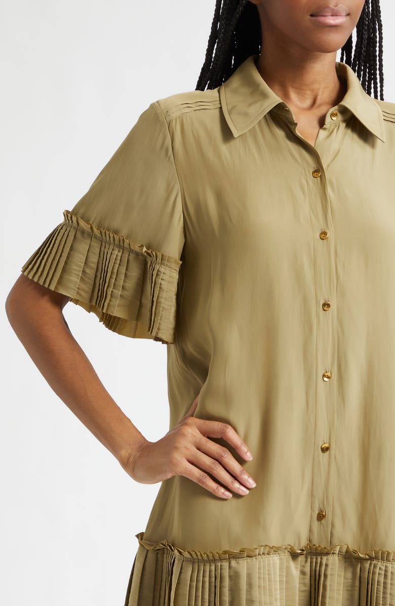 Ramy Brook Tabitha Short Sleeve Shirtdress, Alternate, color, Safari