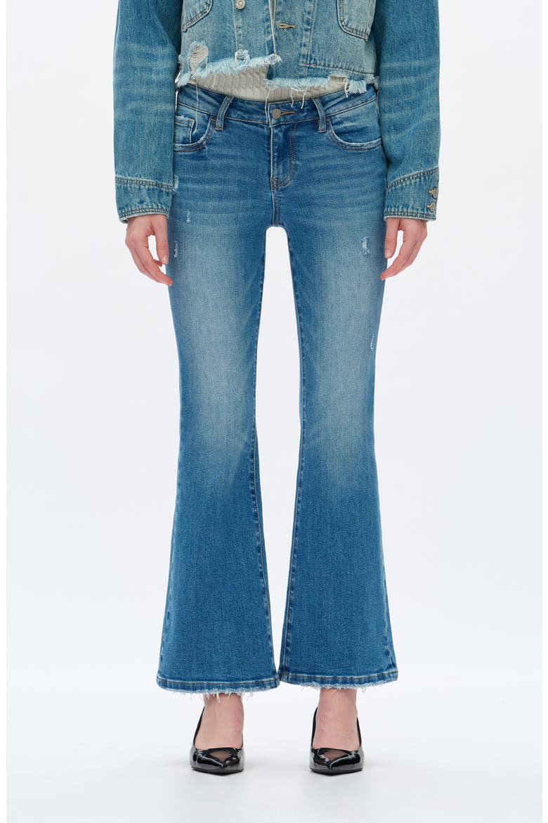 Low Rise Flare Jeans, Main, color, MEDIUM BLUE