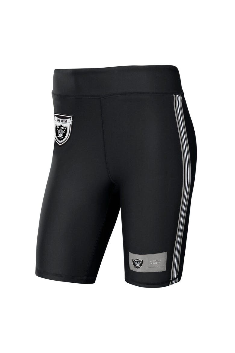 Women's WEAR by Erin Andrews Black Las Vegas Raiders Biker Shorts, Alternate, color, Black