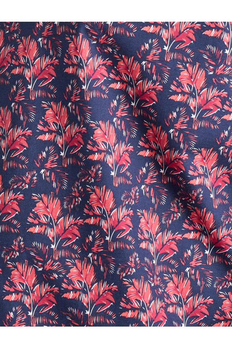 Big & Tall Sketch Leaf Print Sport Shirt, Alternate, color, BLUE MULTI