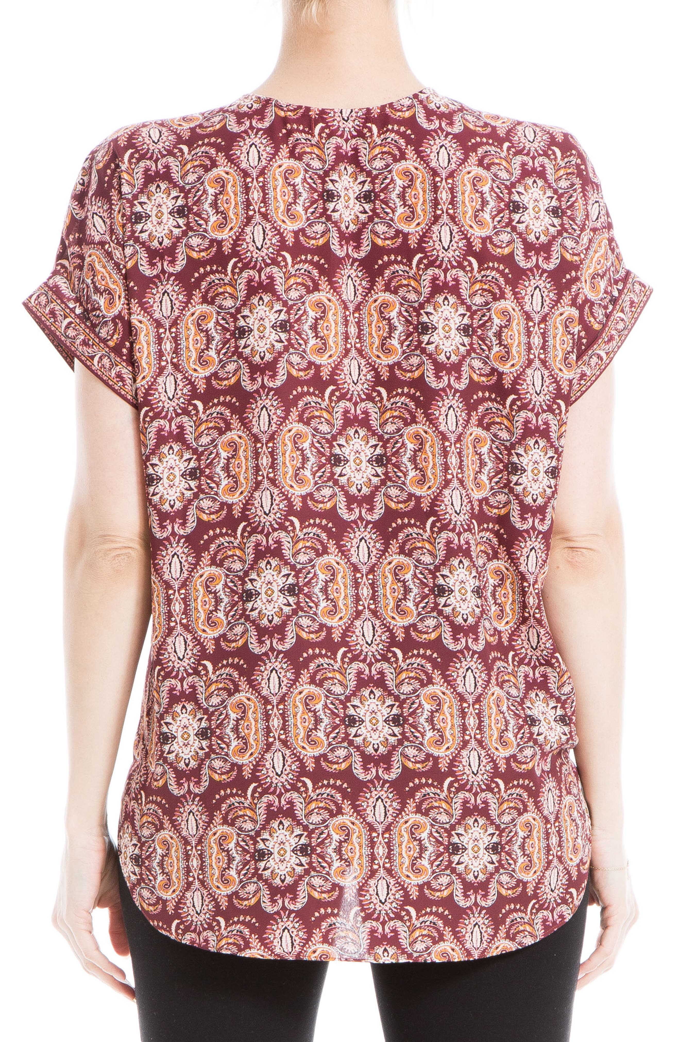 Patterned Surplice Crepe Blouse - image 2