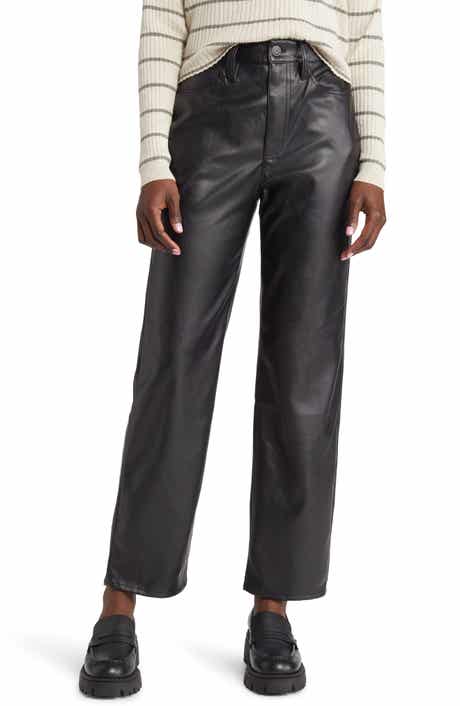 Madewell The Perfect High Waist Straight Leg Faux Leather Pants