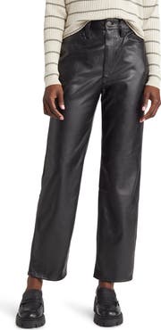 Madewell The Perfect High Waist Straight Leg Faux Leather Pants
