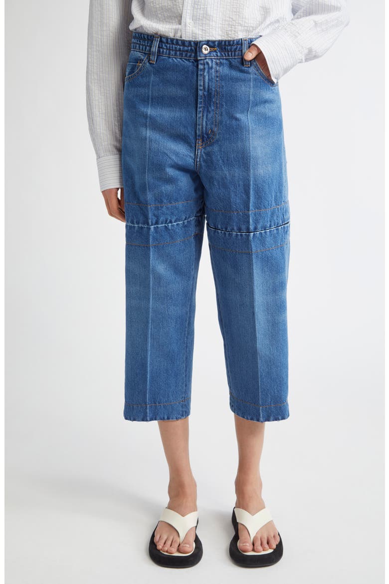 Hook & Eye Convertible Paper Denim Straight Leg Jeans, Alternate, color, INDIGO WASH