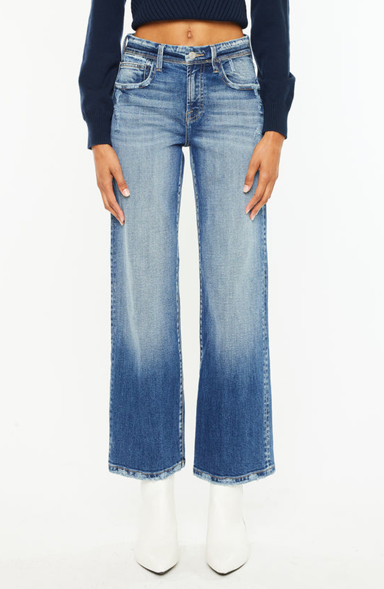 KanCan Premier Angela Premier High Rise Slim Wide Leg Jeans, Main, color, Medium Wash