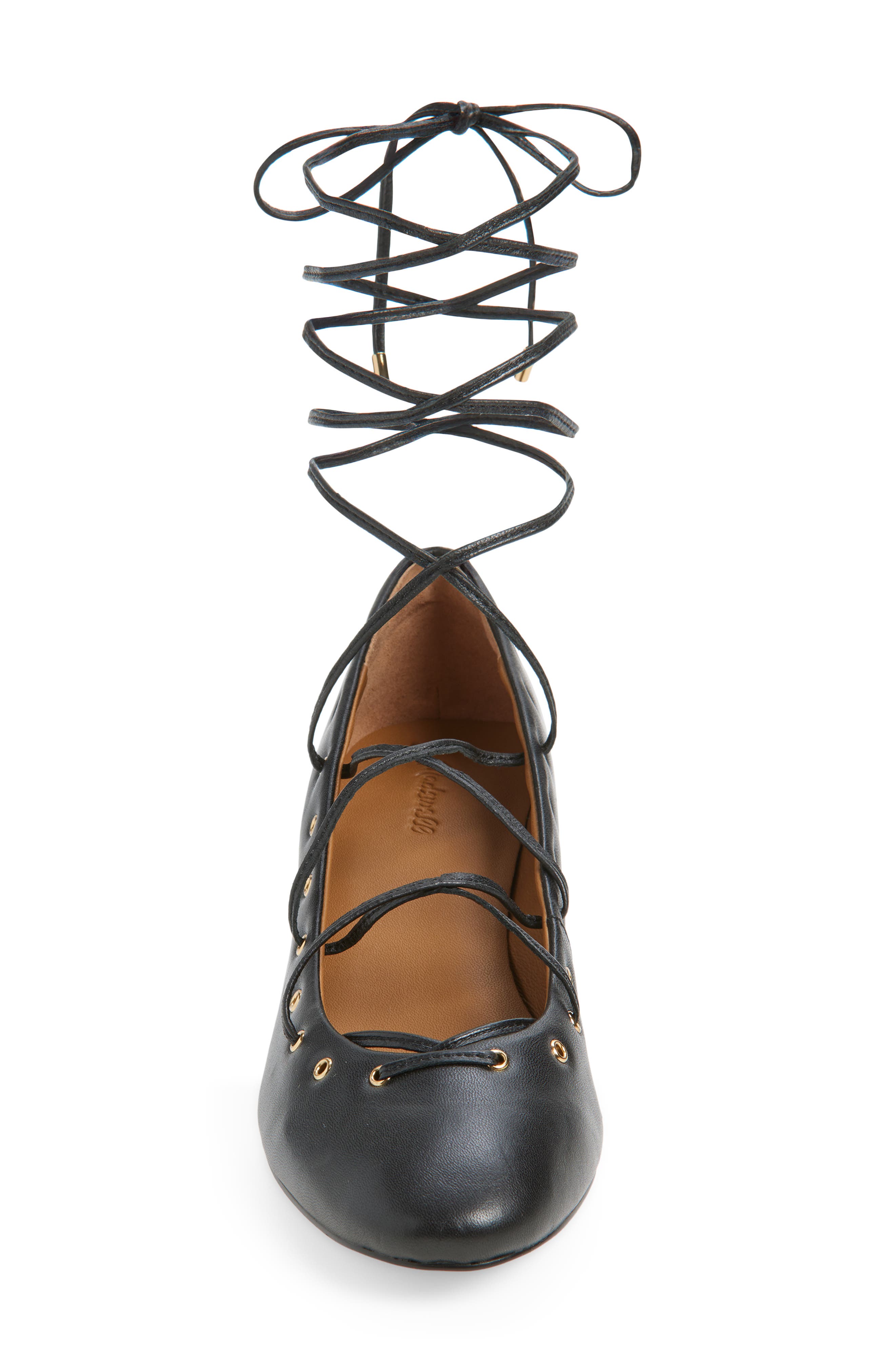 Madewell The Remy Lace-Up Pump, Alternate, color, True Black