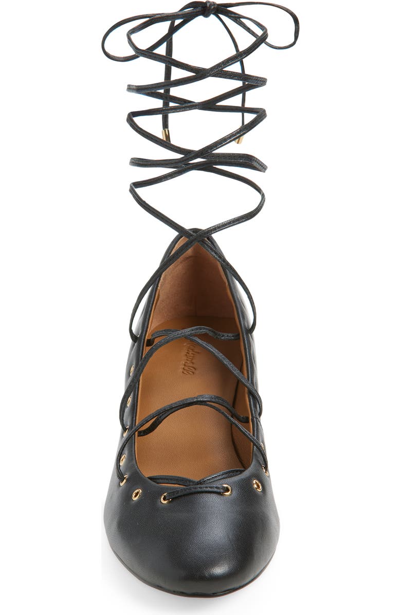 Madewell The Remy Lace-Up Pump, Alternate, color, True Black
