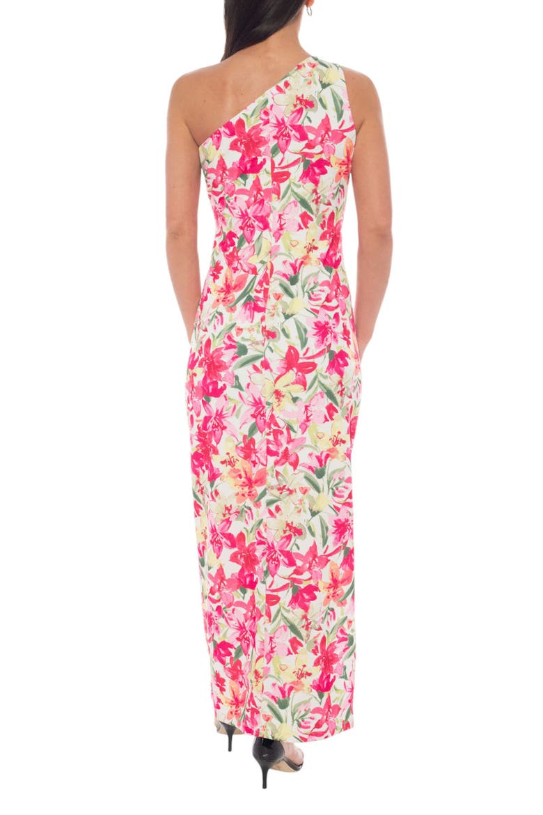 One Shoulder Floral Maxi Dress, Alternate, color, YELLOW MULTI
