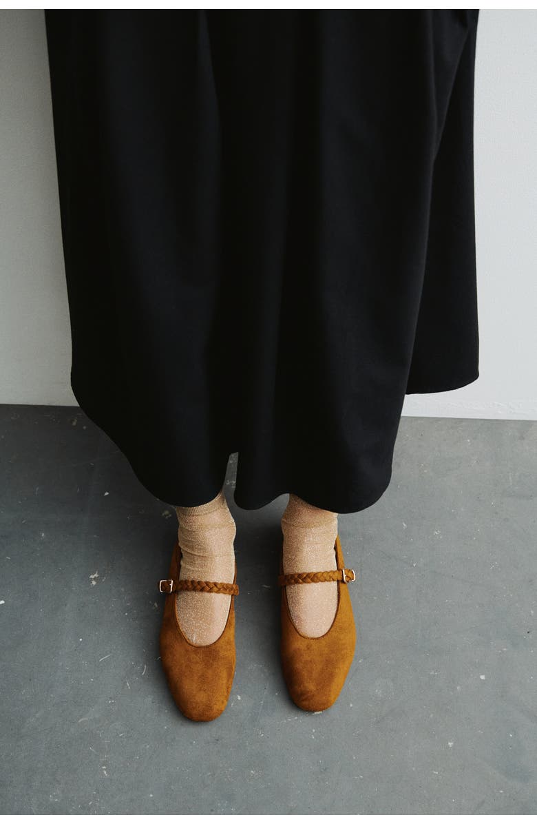 H&M Mary Jane Ballet Flats, Alternate, color, Brown