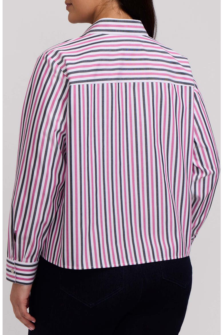Jodie Stripe Cotton Button-Up Shirt, Alternate, color, POMEGRANATE RED/ MULTI