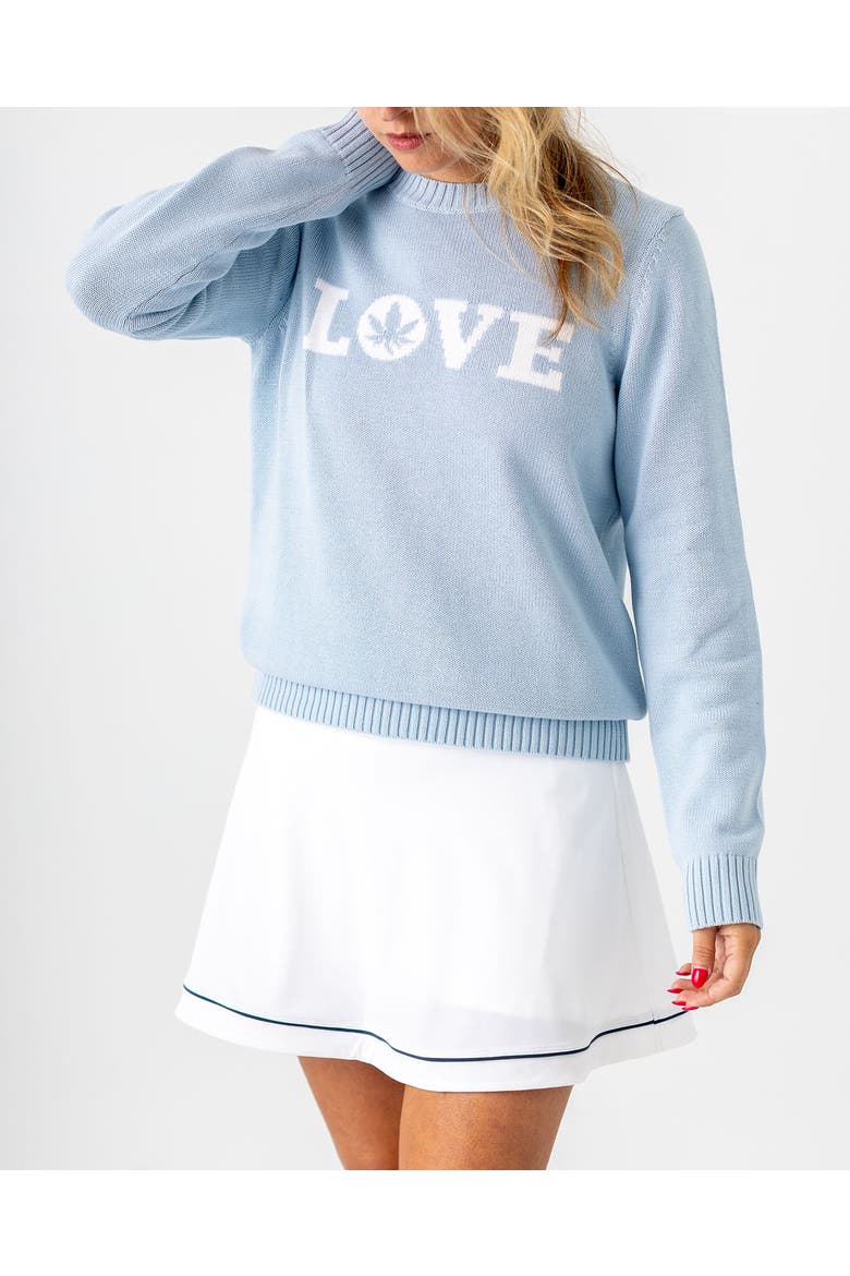 Intarsia "LOVE" Sweater, Alternate, color, Country Air