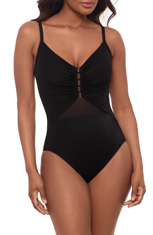 Miraclesuit® Network News Mariposa Underwire One-Piece Swimsuit in Black 