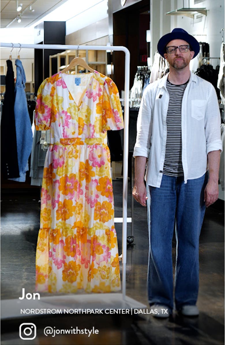 Floral Puff Sleeve Maxi Dress, sales video thumbnail