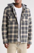 Levi's Plaid Faux Shearling Lined Jersey Hood Shirt Jacket