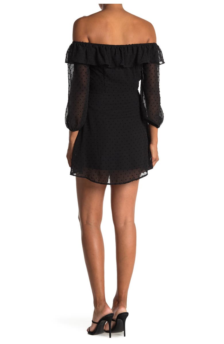 FAVLUX Swiss Dot Off-the-Shoulder Mini Dress, Alternate, color,