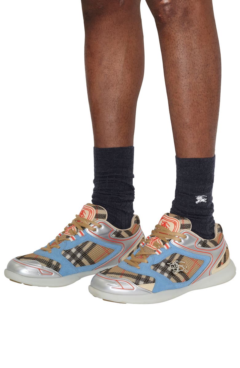 Burberry Everyday EKD Embroidered Wool Blend Crew Socks, Alternate, color, 