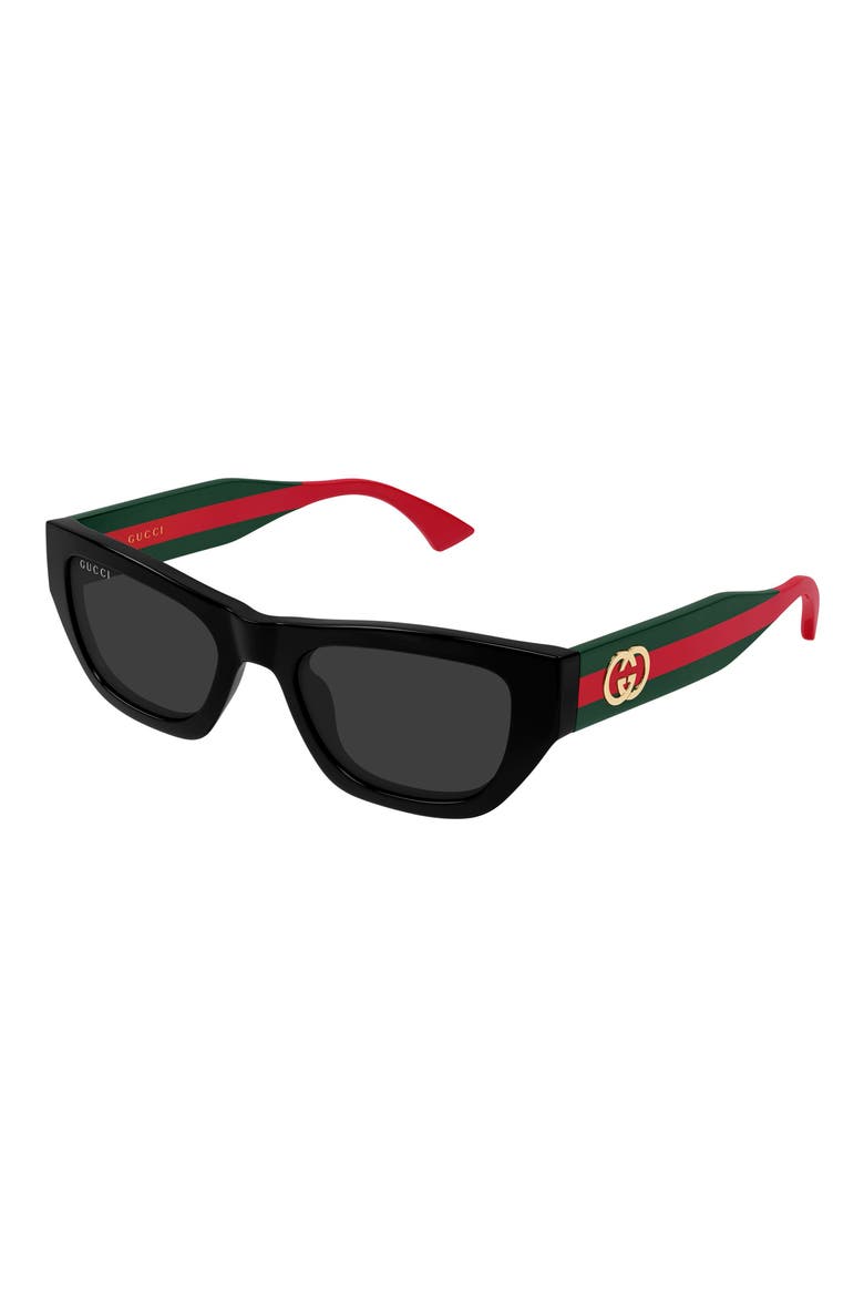 52mm Cat Eye Sunglasses, Alternate, color, BLACK