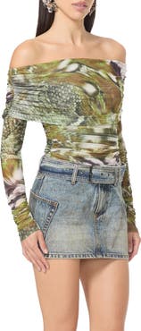 AFRM Coyle Off the Shoulder Ruched Top