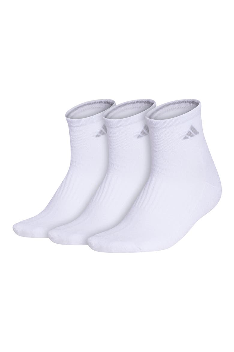 3-Pack Athletic Cushioned Quarter Socks 6-Pack Athletic Cushioned Quarter Socks, Alternate, color, WHITE/ CLEAR GREY