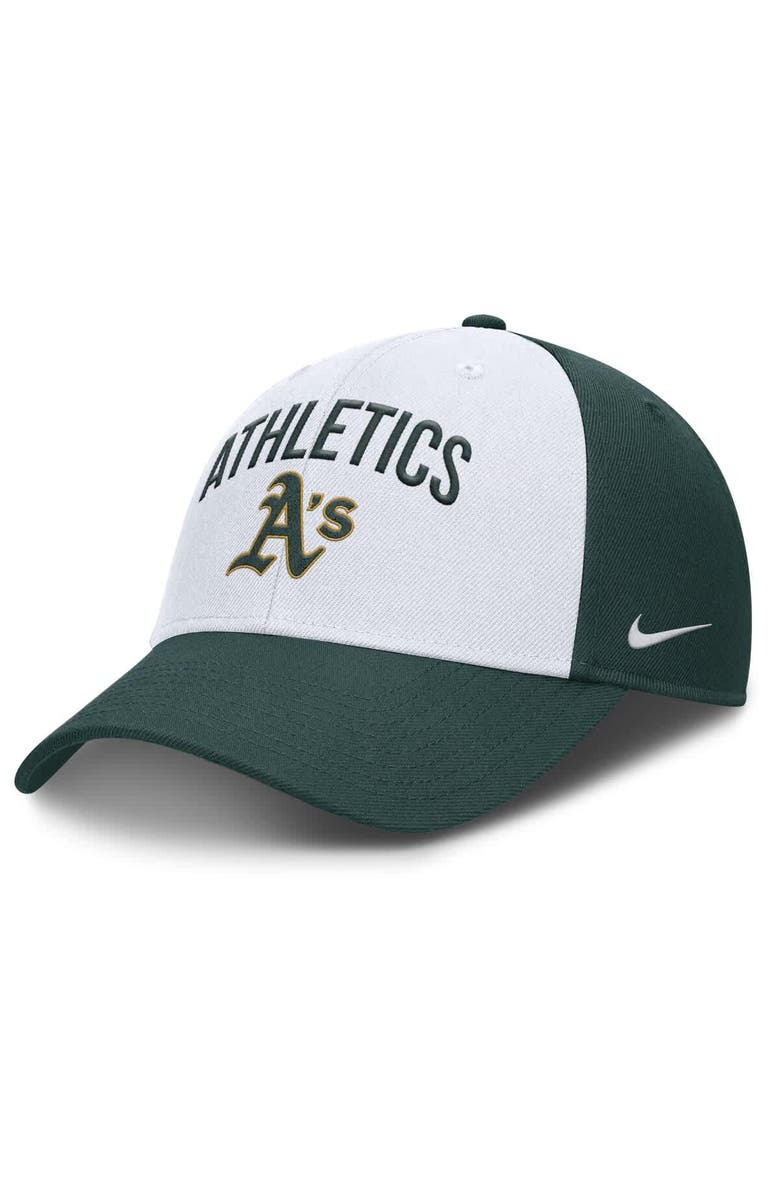 Nike Men's Nike White/Green Athletics Club Performance Adjustable Hat, Main, color, White