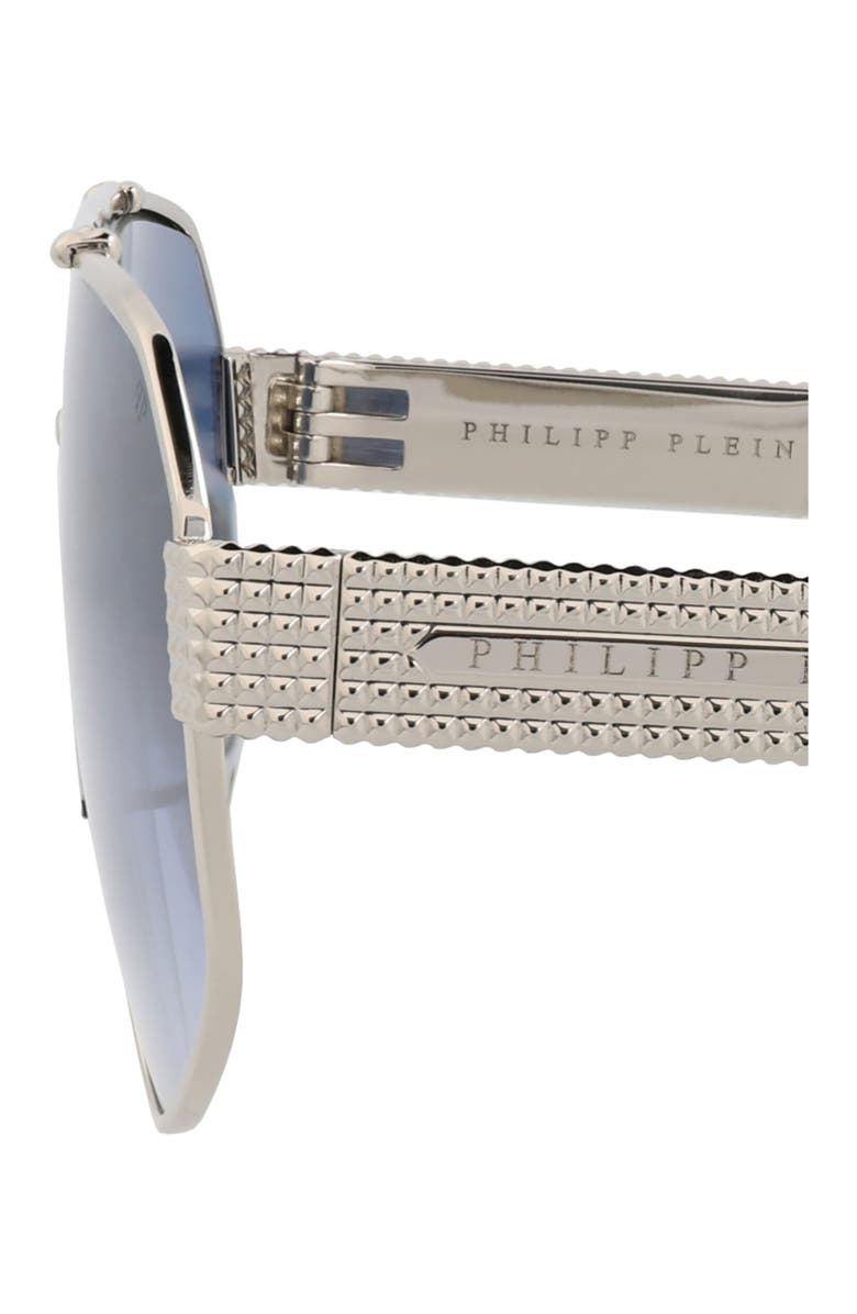 PHILIPP PLEIN 63mm Aviator Sunglasses, Alternate, color, Palladium Palladium Blue