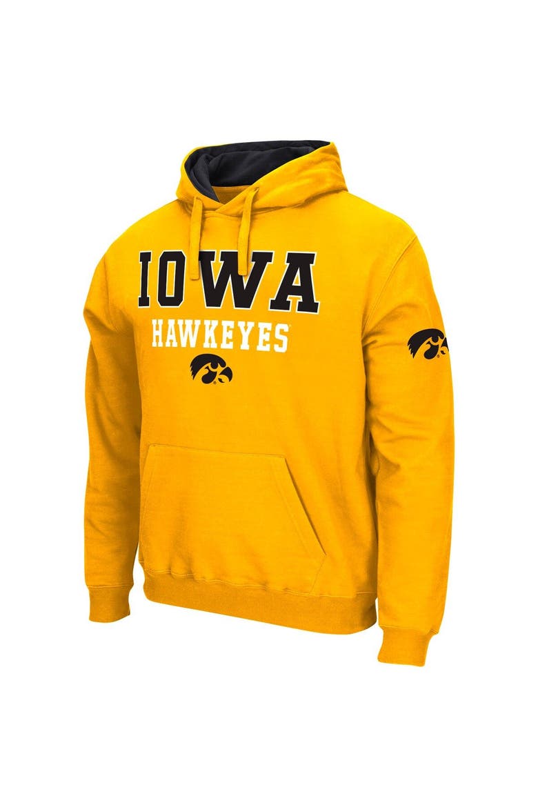 Men's Colosseum Gold Iowa Hawkeyes Sunrise Pullover Hoodie, Alternate, color, Gold