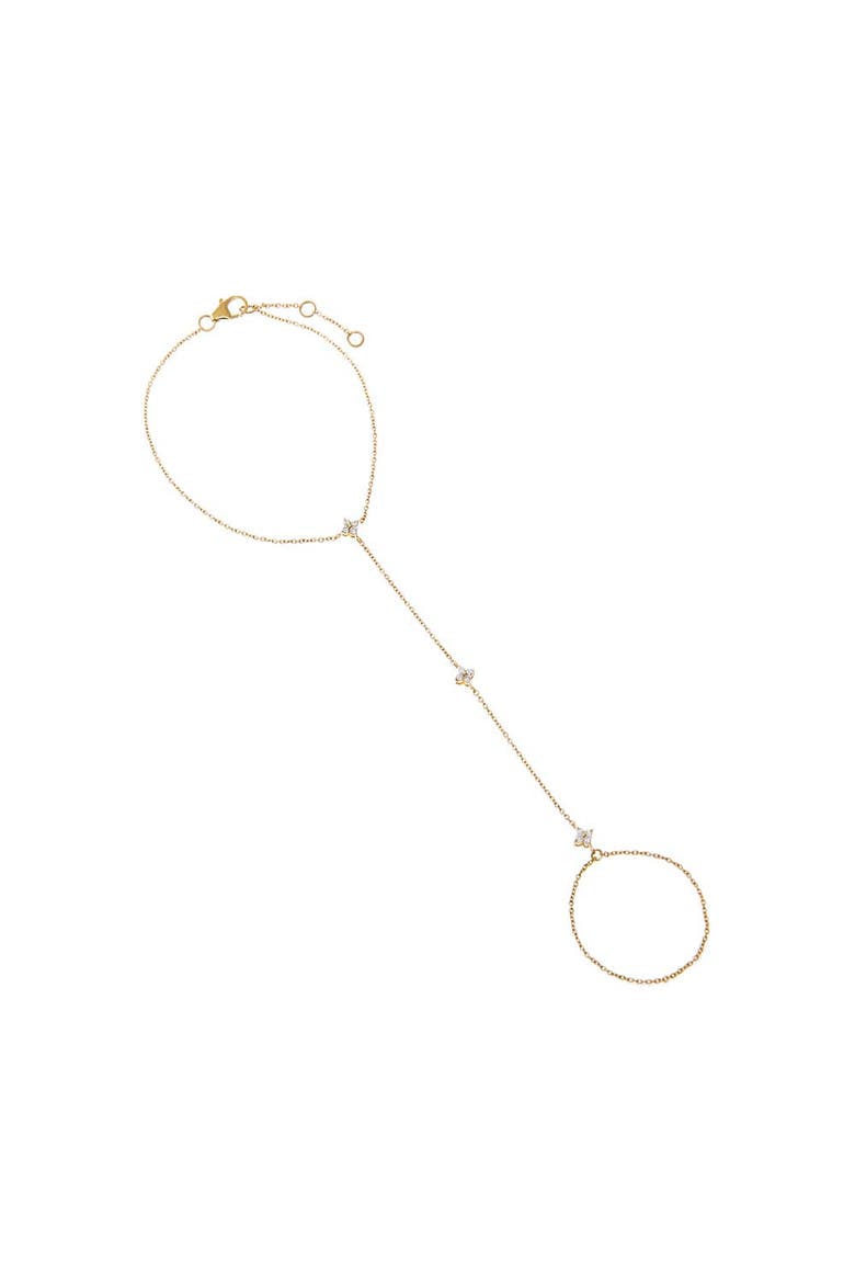 Diamond Multi Flower Cluster Hand Chain 14K, Main, color, 14K Gold