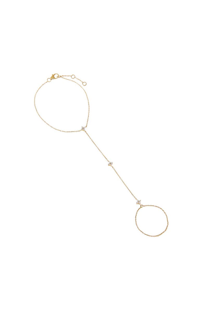 BY ADINA EDEN Diamond Multi Flower Cluster Hand Chain 14K, Main, color, 14K Gold