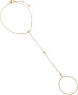 BY ADINA EDEN Diamond Multi Flower Cluster Hand Chain 14K