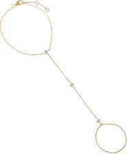 BY ADINA EDEN Diamond Multi Flower Cluster Hand Chain 14K