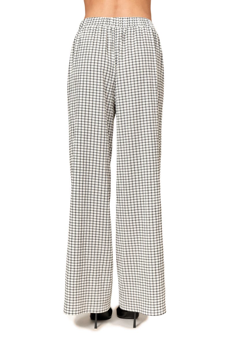 Anya Wide Leg Pants, Alternate, color, BLACK WHITE GRID