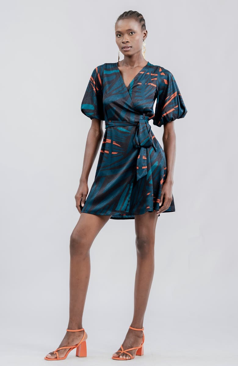 DIARRABLU Yali Jacquard Wrap Minidress, Alternate, color, 