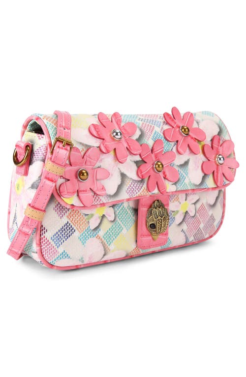 KURT GEIGER KURT GEIGER LONDON CAMDEN FLAP FLORAL COATED CANVAS SHOULDER BAG 