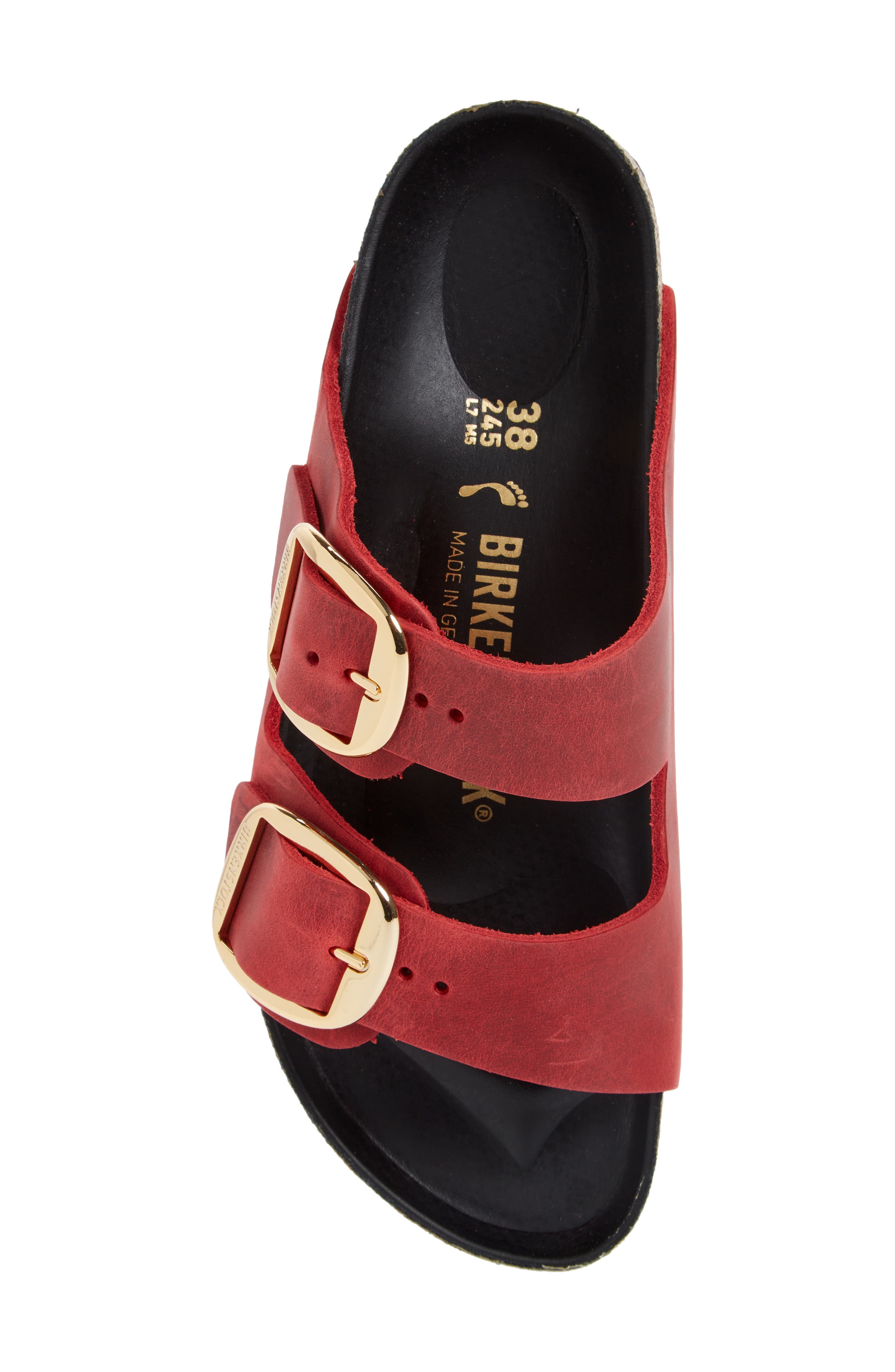 Arizona Big Buckle Slide Sandal, Alternate, color, FIRE RED