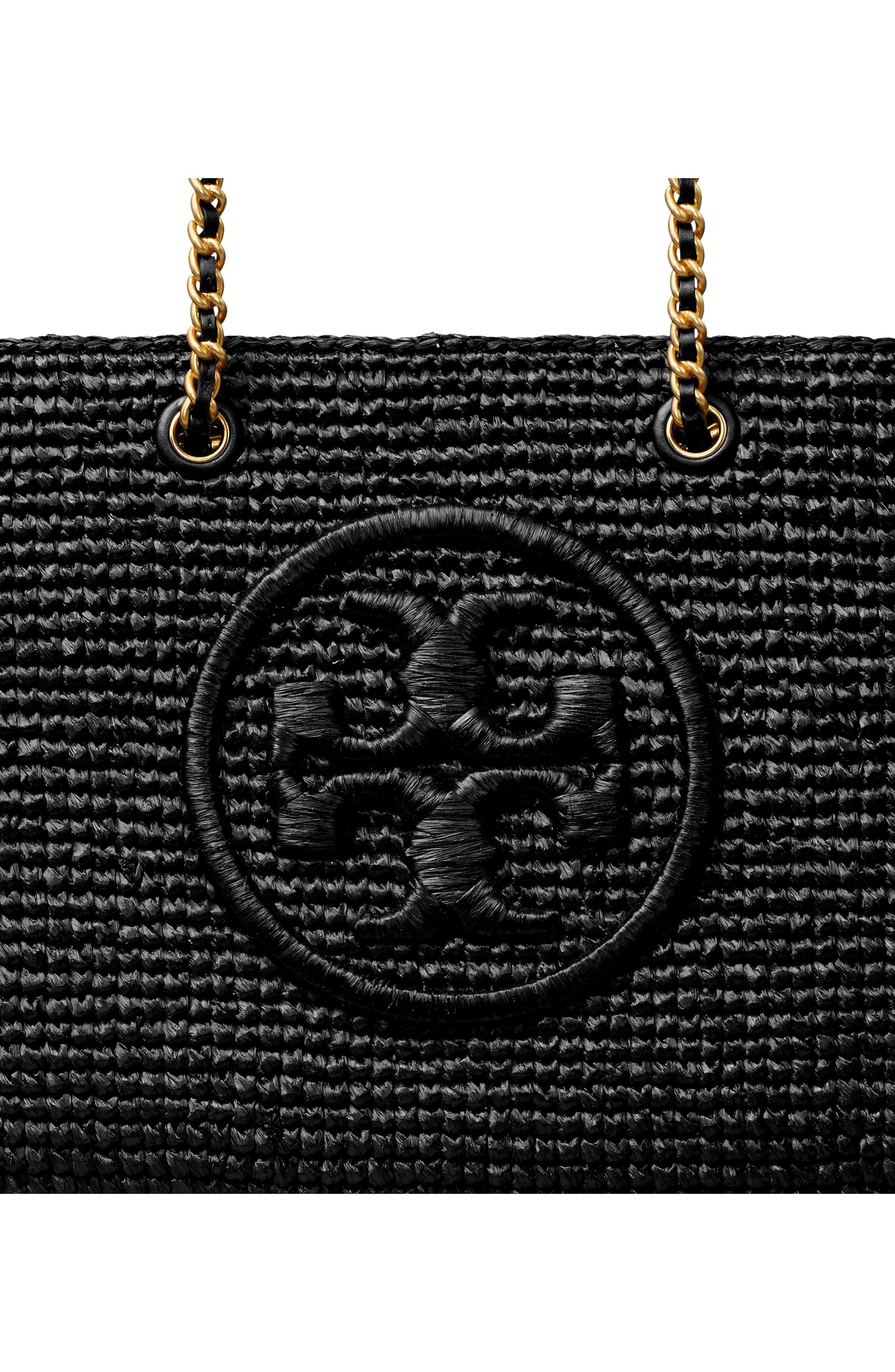 Tory Burch Small Ella Raffia Mélange Chain Tote, Alternate, color, 